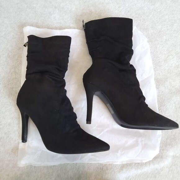 Journee collection Markie Black Mid Calf Boots NEW Size 8 - Picture 3 of 8